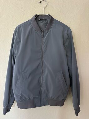 Zara men’s flight jacket Sz M dark bluey gray color GUC